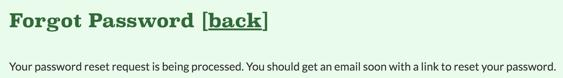 screenshot of the forgot password form prompt
