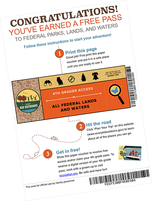 Printed Every Kid Outdoors Voucher